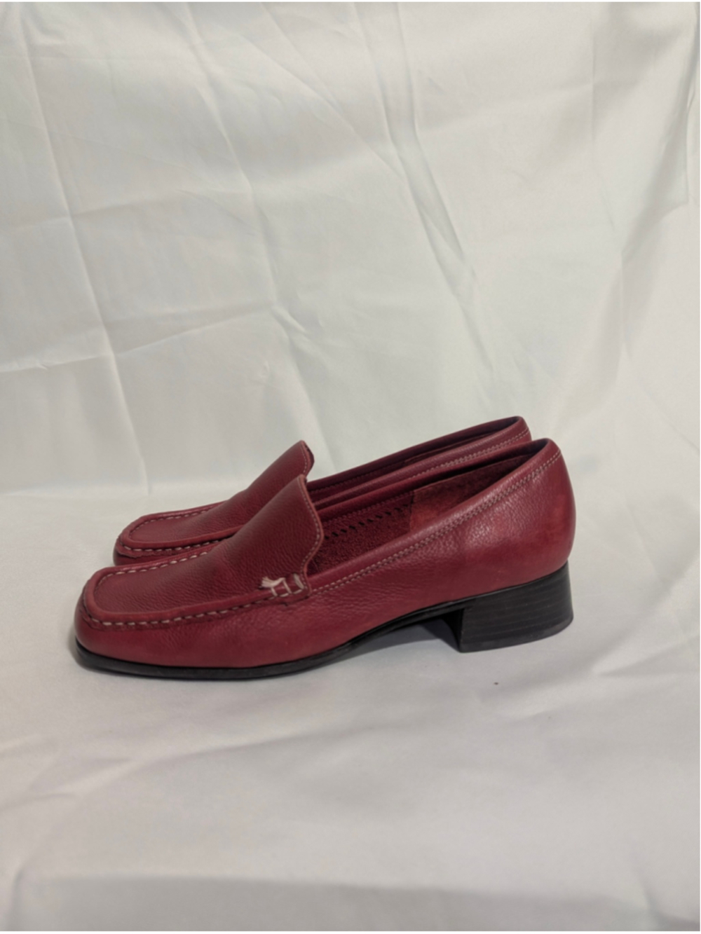 Etienne Aigner Vintage Quiz Dark Red Leather Loafers Size 7 - Picture 5 of 12